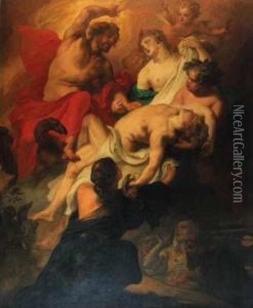 The Death Of Phaeton Oil Painting - Theodor Van Thulden