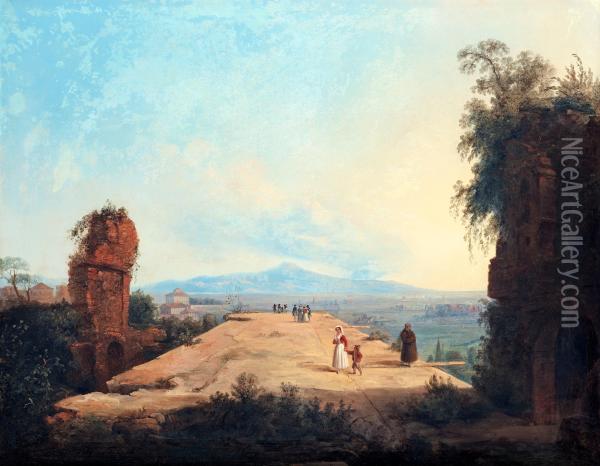 Ruiner Af Cesarernes Tempel I Rom Oil Painting - Carl Stephan Bennet