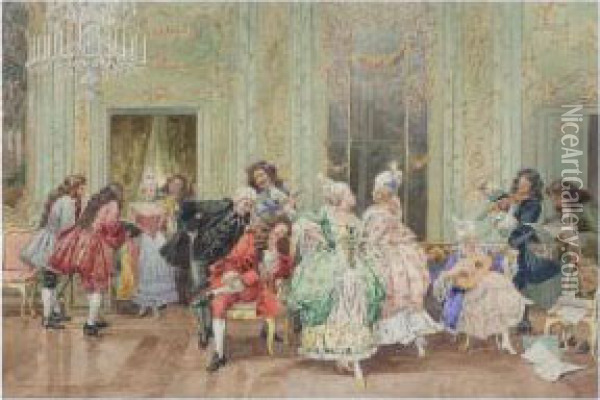 The Recital Oil Painting - Albert Pierre Roberti