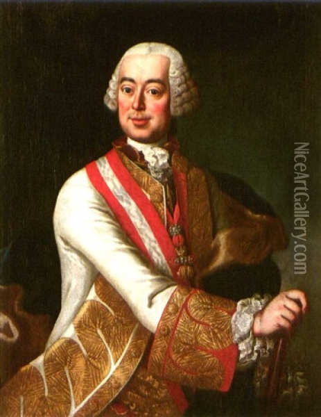 Leopold Joseph Graf Von Daun, Feldmarschall Und Hofkriegsprasident Oil Painting - Martin van Meytens the Younger