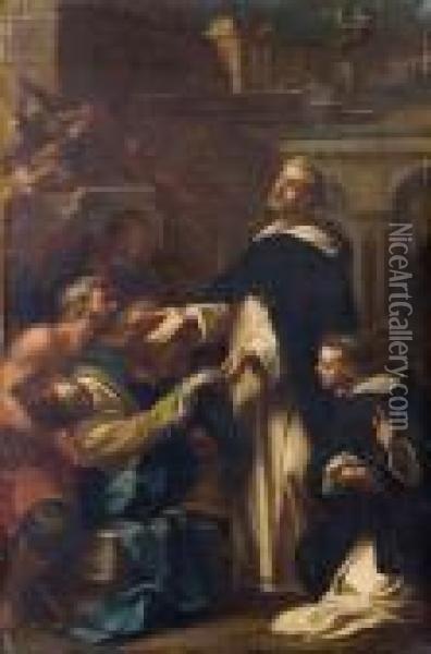 San Domenico Fa Resuscitare Unmuratore Oil Painting - Sebastiano Conca