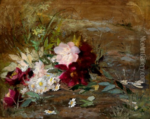 Blumen Am Bachufer Oil Painting - Gerardina Jacoba van de Sande Bakhuyzen