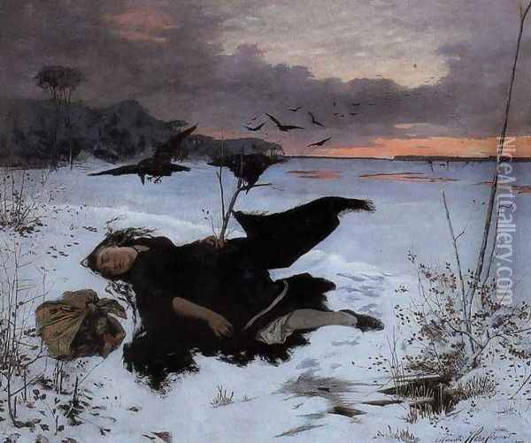 Prey of Ravens Oil Painting - Marceli Harasimowicz
