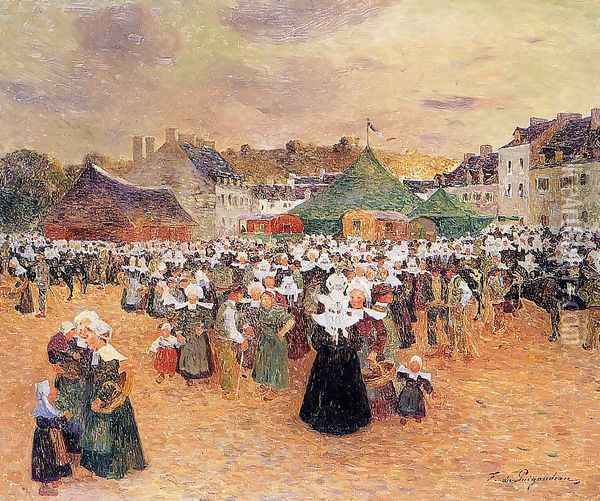 The Fair at Pont-Aven Oil Painting - Ferdinand Loyen Du Puigaudeau