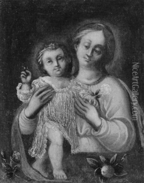 Madonna Con Bambino Oil Painting - Girolamo Forabosco