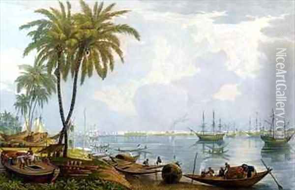 A View of Calcutta Oil Painting - Fraser, James Baillie