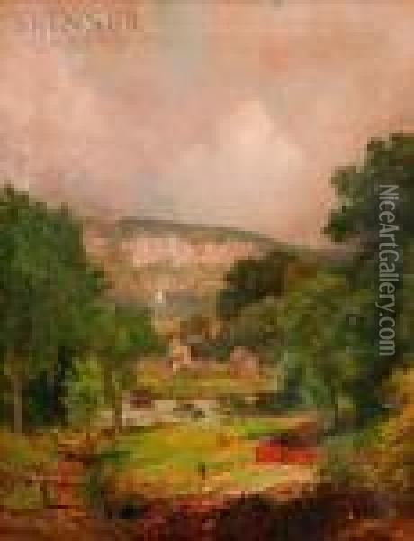 Looking Down The Ravine At Hastings Oil Painting - Jasper Francis Cropsey