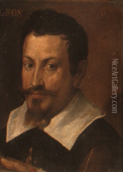 Portrait Of An Artist Oil Painting - Annibale Carracci