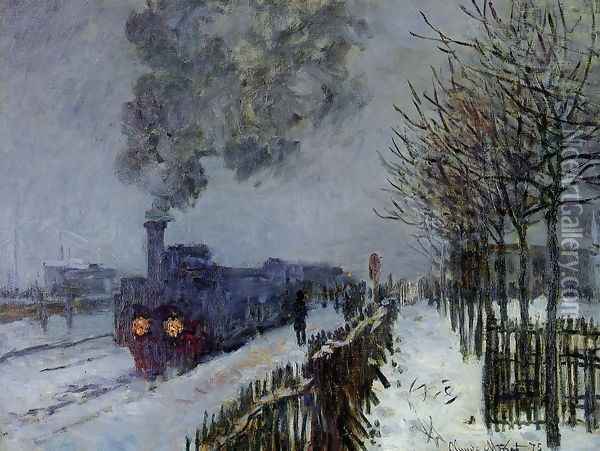 Train In The Snow The Locomotive Oil Painting - Claude Oscar Monet