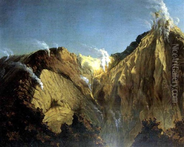 Partie Du Cratere De L'etna Oil Painting - Eugene Emmanuel Viollet-le-Duc