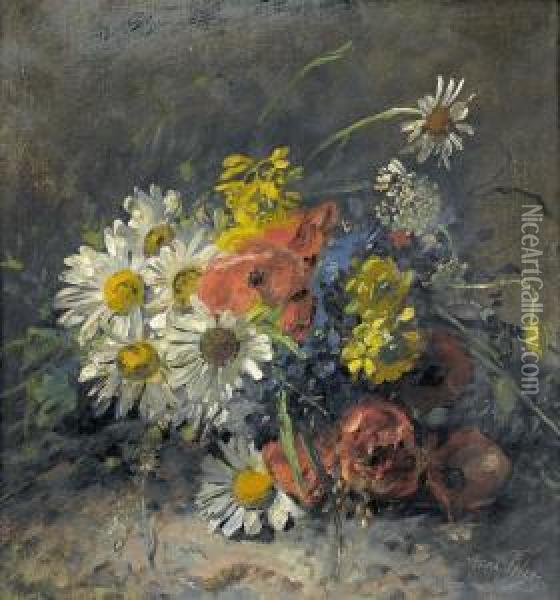 Stillleben Mit Sommerblumen Oil Painting - Anna Peters