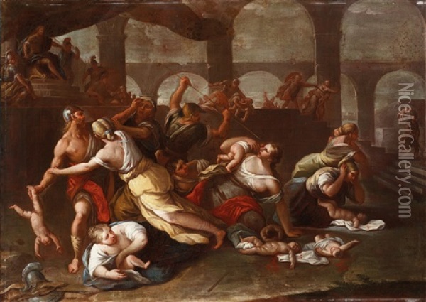 Massacre Of The Innocents Oil Painting - Giuseppe Simonelli