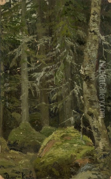 Landscape (sketch)(+ 3 Others; 4 Works) Oil Painting - Lev Egrafovich Dmitriev-Kavkazskii