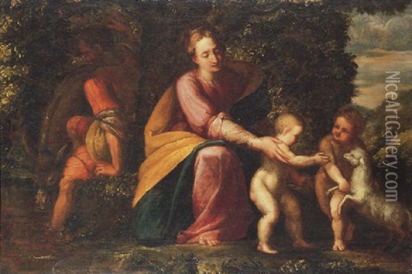 The Rest Of The Flight Into Egypt Oil Painting - Guglielmo Caccia