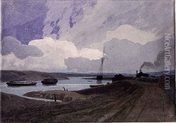 Shipping on the Yare Oil Painting - John Sell Cotman
