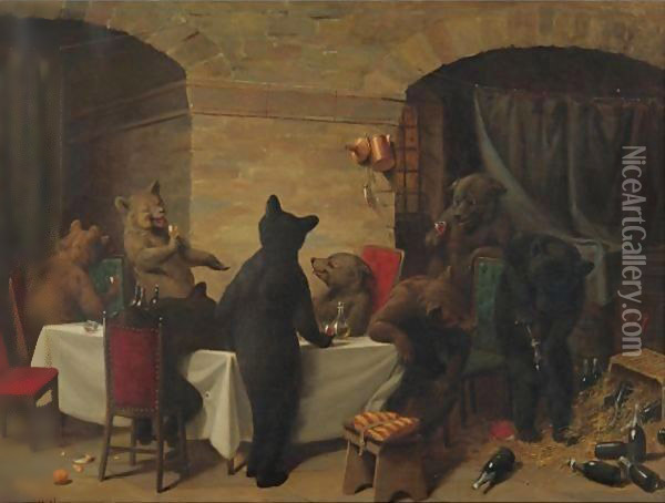 Bear Carousal Oil Painting - William Holbrook Beard