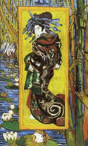 Japonaiserie: Oiran (after Kesai Eisen) Oil Painting - Vincent Van Gogh