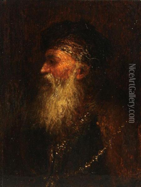 Portrait Of A Bearded Man With A Gold Chain Oil Painting - Aert De Gelder