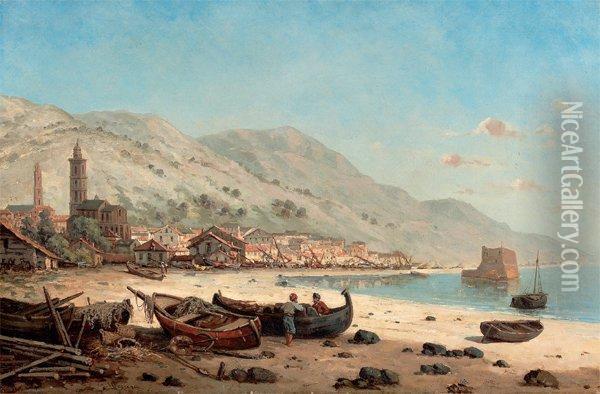 Village De Pecheurs Oil Painting - Gustave Mascart