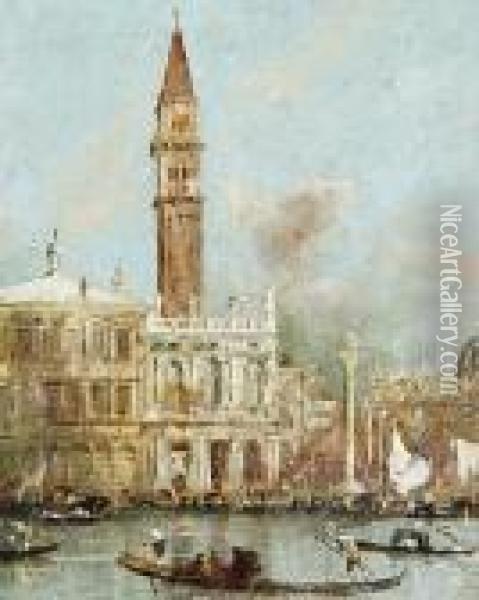 The Piazzetta, Venice, With The Campanile Oil Painting - Francesco Guardi
