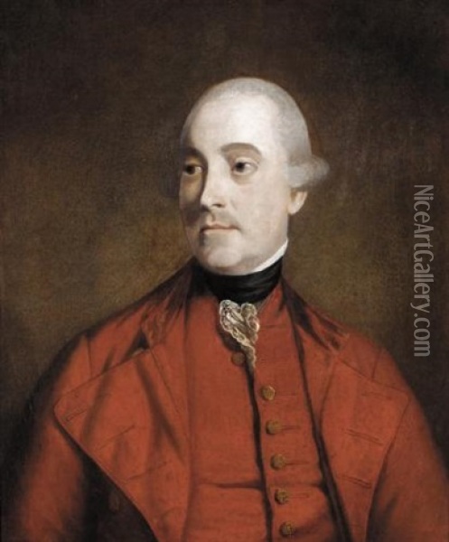 Portrait Of A Gentleman (john Campbell, 5th Duke Of Argyll?) Oil Painting - Thomas Beach