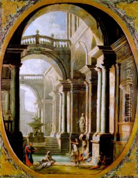 Christus Am Teich Von Bethesda Oil Painting - Giovanni Paolo Panini