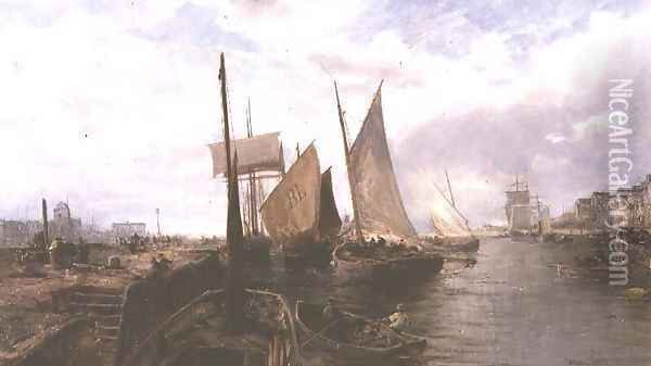 Bristol Docks Oil Painting - William Edward Webb