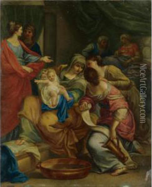 The Birth Of St. John The Baptist Oil Painting - Giovanni Francesco Romanelli