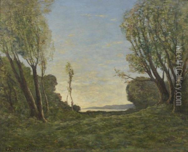 Bord De Loire Oil Painting - Henri-Joseph Harpignies