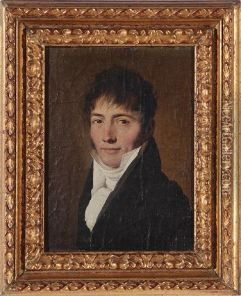 Portrait D'homme En Redingote Et Chemise Blanche Oil Painting - Louis Leopold Boilly