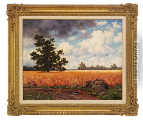 Wheatfields Oil Painting - Ivan Fedorovich Choultse