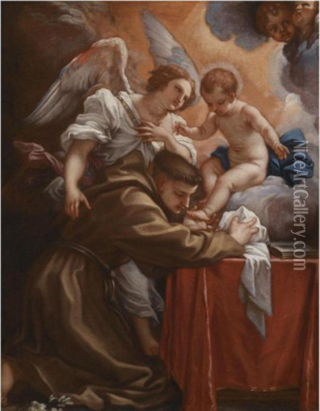 Saint Anthony Of Padua With The Christ Child Oil Painting - Carlo Maratta or Maratti