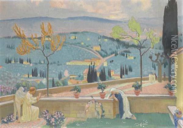 L'annonciation A Fiesole Oil Painting - Maurice Denis