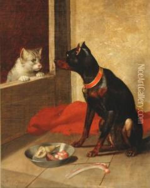 Begging For A Meal Oil Painting - James Henry Beard