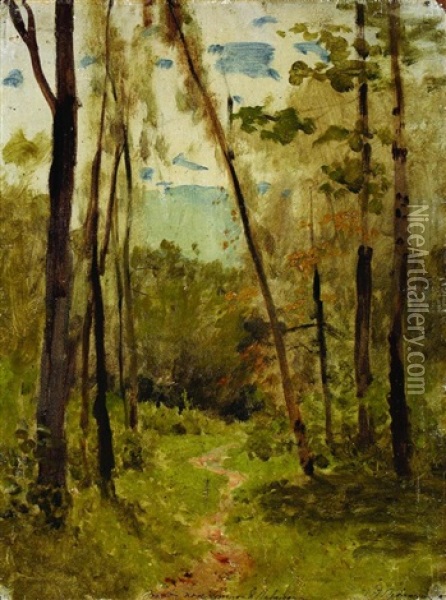 Trees In The Woods Oil Painting - Isaak Levitan