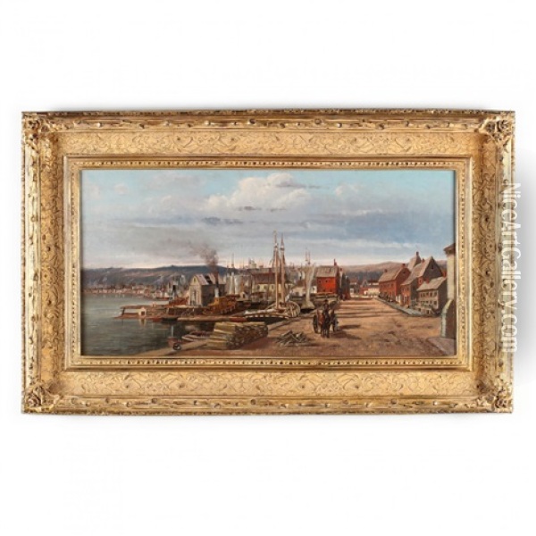 St. Lawrence River Town Oil Painting - Francois de Blois