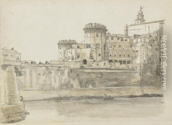 The Castel Nuovo, Naples Oil Painting - Claude-joseph Vernet
