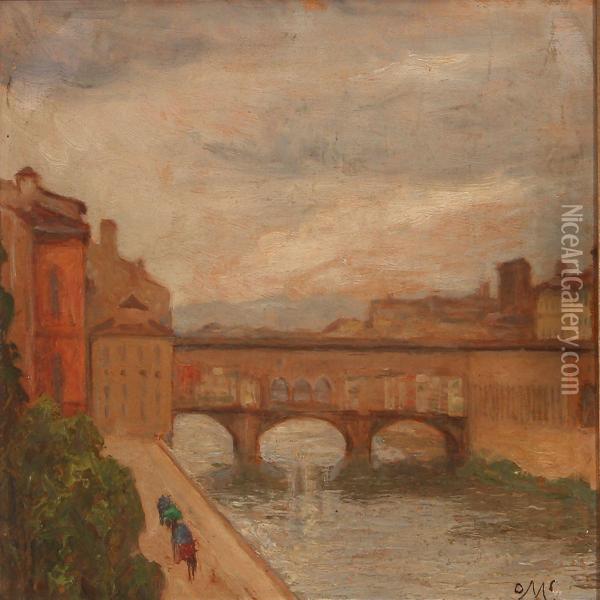 Pont Vecchio,firenze Oil Painting - Olga Marie Smith
