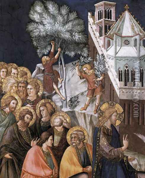 Entry of Christ into Jerusalem (detail-1) c. 1320 Oil Painting - Pietro Lorenzetti