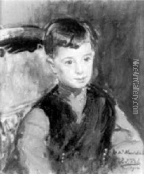 Portrait Du Fils Narishkin Oil Painting - Jacques-Emile Blanche