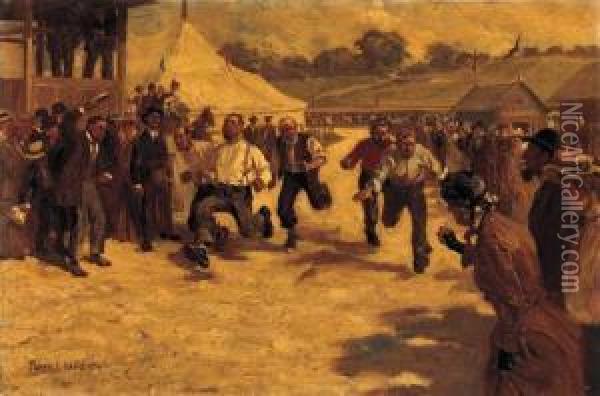 The Running Match Oil Painting - Fletcher C. Ransom