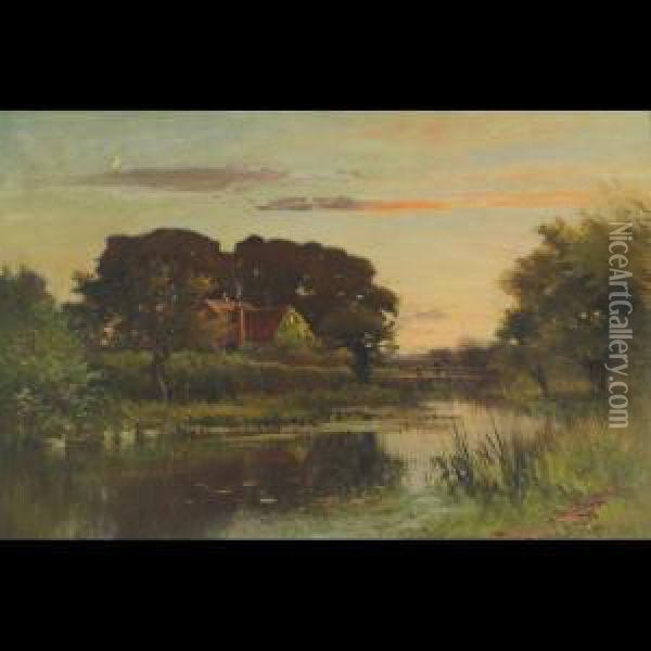 In The Twilight Oil Painting - Ernest Parton