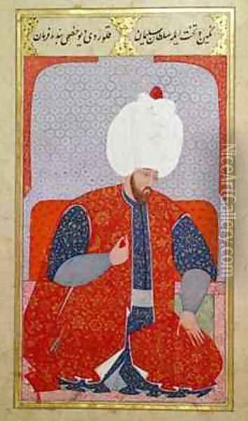 MS Hazine 1563 fol 47b Suleyman I Oil Painting - Osman Nakkas