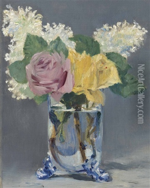 Lilas Et Roses Oil Painting - Edouard Manet