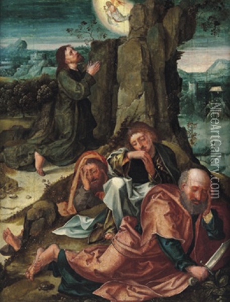Christus Am Olberg Oil Painting - Joachim Patinir