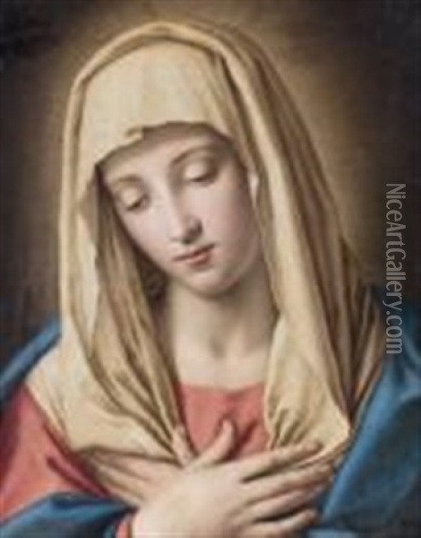 Vierge En Priere Oil Painting - Giovanni Battista Salvi (Il Sassoferrato)