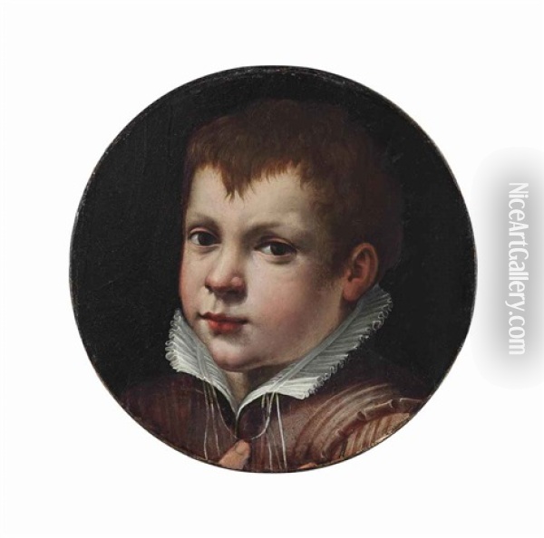Portrait Of A Boy, Traditionally Identified As Francesco Maria I Della Rovere (1490-1538), Duke Of Urbino Oil Painting - Santi Di Tito