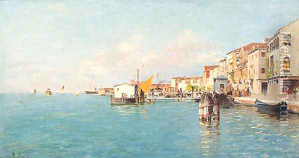 The Venetian Lagoon Oil Painting - Rafael Senet y Perez