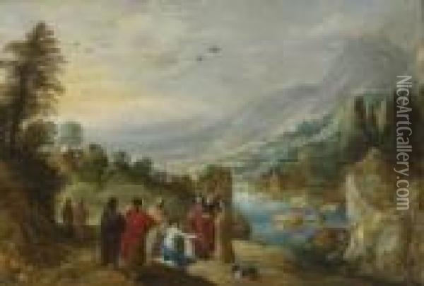 Christus Und Das Blutflussige Weib Oil Painting - Joos De Momper