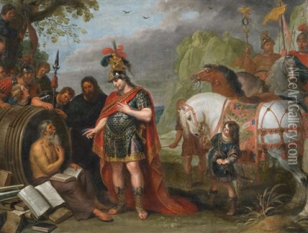Diogenes Vor Alexander Dem Grosen Oil Painting - Cornelis De Vos